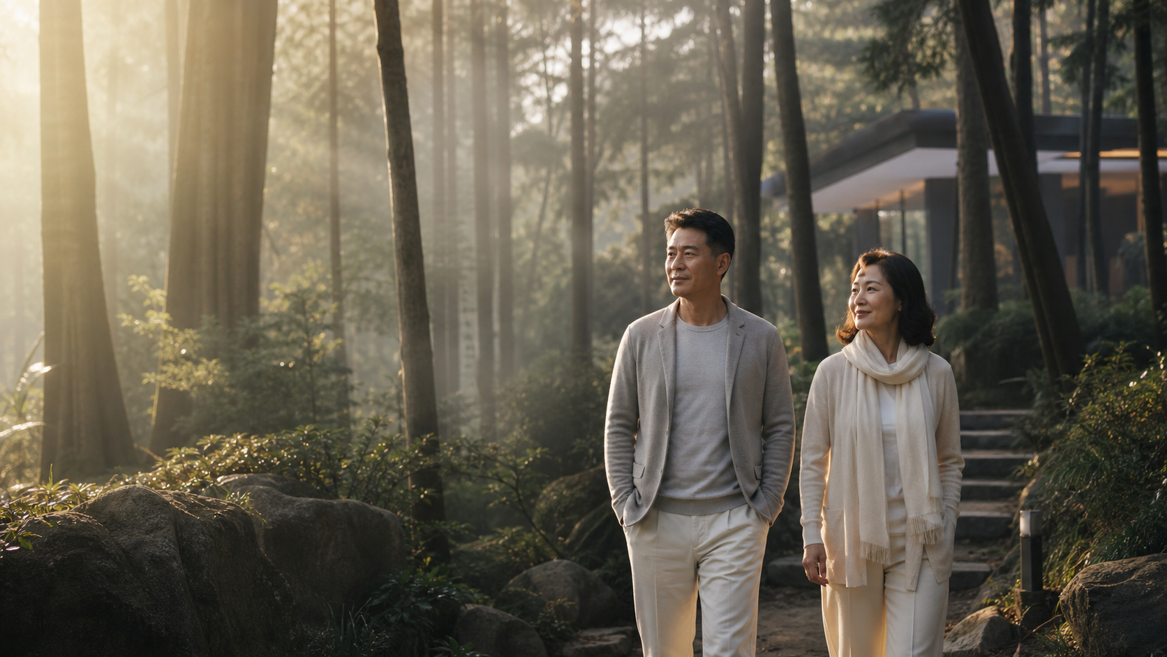 숲길을 걷는 참가자
